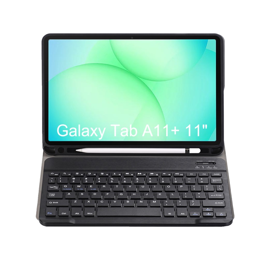 Husa cu tastatura pentru Samsung Galaxy Tab A11+, 2 in 1, Bluetooth, neagra