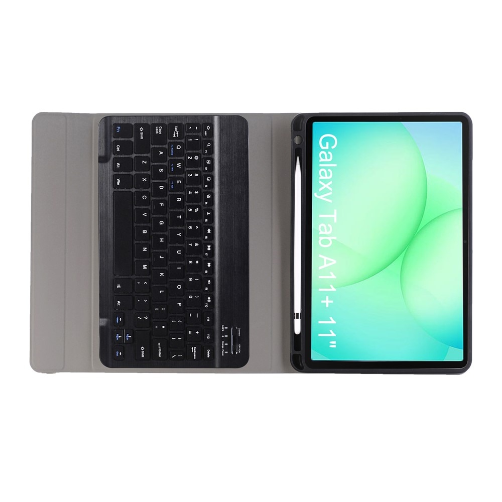 Husa cu tastatura pentru Samsung Galaxy Tab A11+, 2 in 1, Bluetooth, neagra