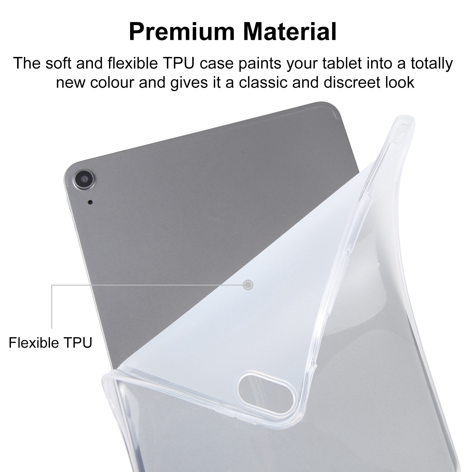Husa tableta pentru Lenovo Tab M10 HD 2nd Gen / TB-X306FC, material TPU, design transparent mat, margini anti-soc, protectie anti-zgarieturi, albastru inchis