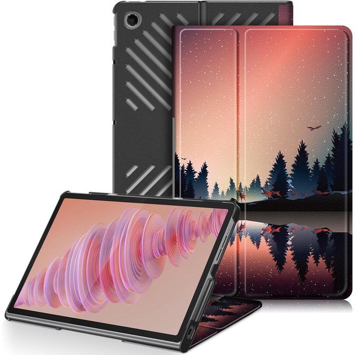 Husa Slim Sigloo Smart Cover Trifold pentru Lenovo Tab Plus 11.5" (2024, TB-351/TB-352), Mirror in The Lake