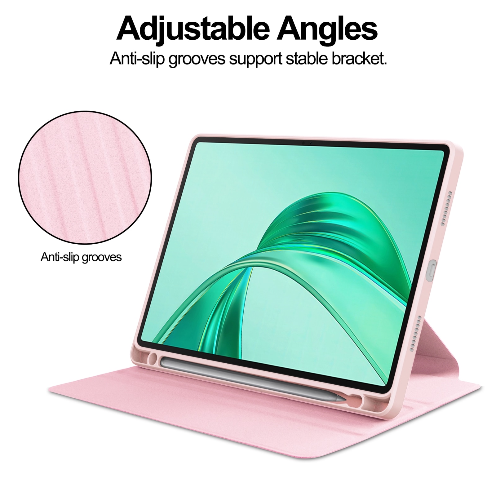 Husa tableta pentru Honor Pad X8a, piele, capac tip carte cu suport, rotire 360°, roz