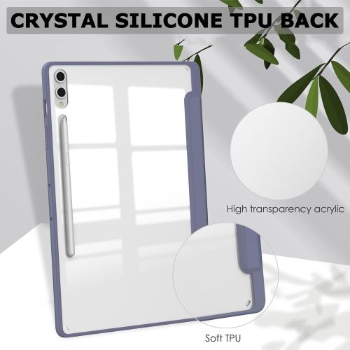 Husa Smart Cover compatibila cu Samsung Galaxy Tab S9 Plus/ S9 FE Plus 12.4inch, Slot Pen, Lavanda, TELGORBCS