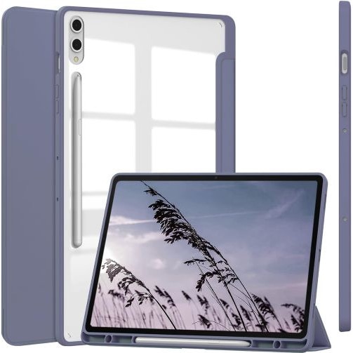 Husa Smart Cover compatibila cu Samsung Galaxy Tab S9 Plus/ S9 FE Plus 12.4inch, Slot Pen, Lavanda, TELGORBCS