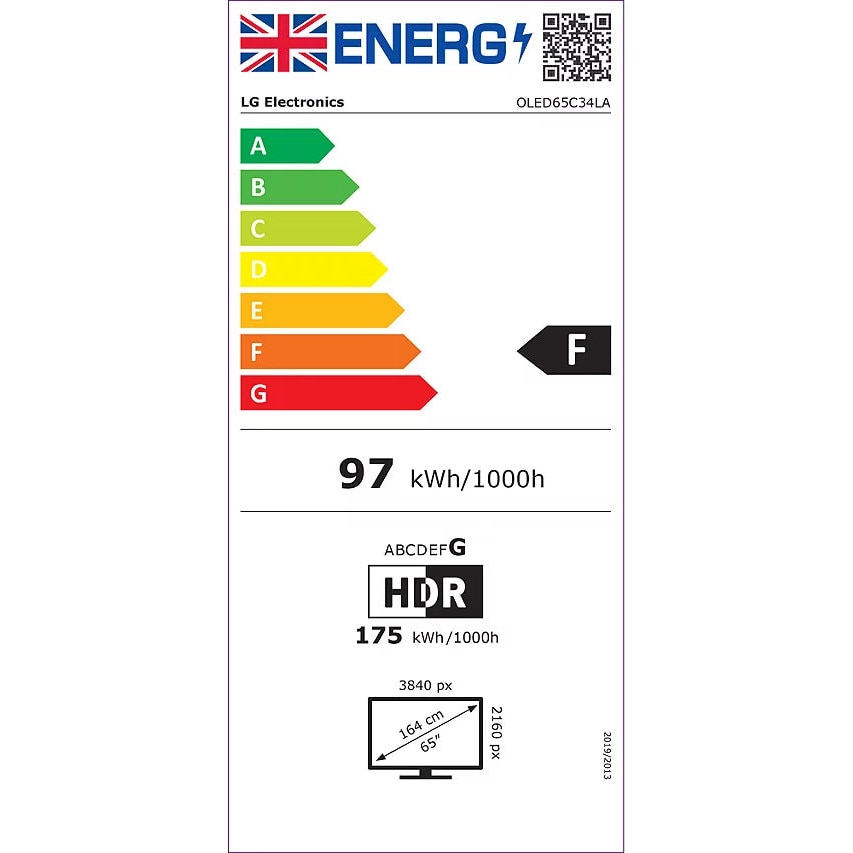 Televizor OLED LG OLED65C34LA, Smart TV 4K UHD, 165 Cm, Negru