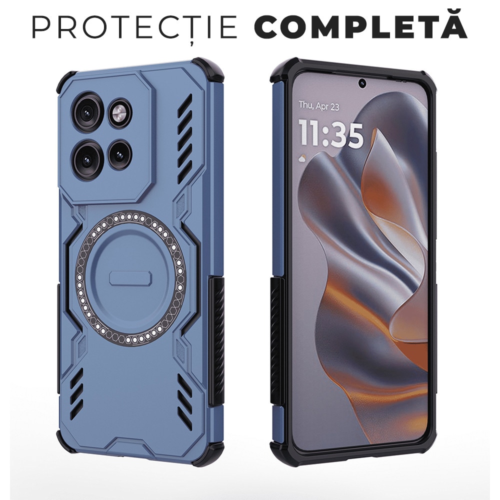 Husa pentru Motorola Edge 50 Neo ArmorMag, Magsafe, Antisoc, Calitate Premium, Protectie Superioara, DaDen, Albastru