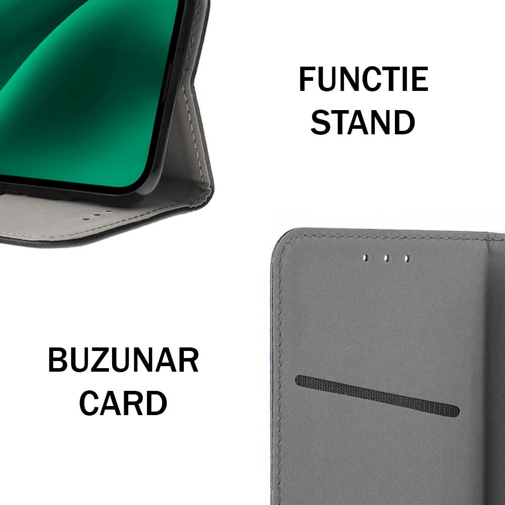 Husa pentru Samsung Galaxy A12 / M12, Piele ecologica, Premium PU Leather Book, Buzunar card, Inchidere magnetica, Functie stand / suport, Decupaj difuzor apeluri, Acoperire completa 360 de grade, Protectie fata-spate, Tip carte, Verde inchis