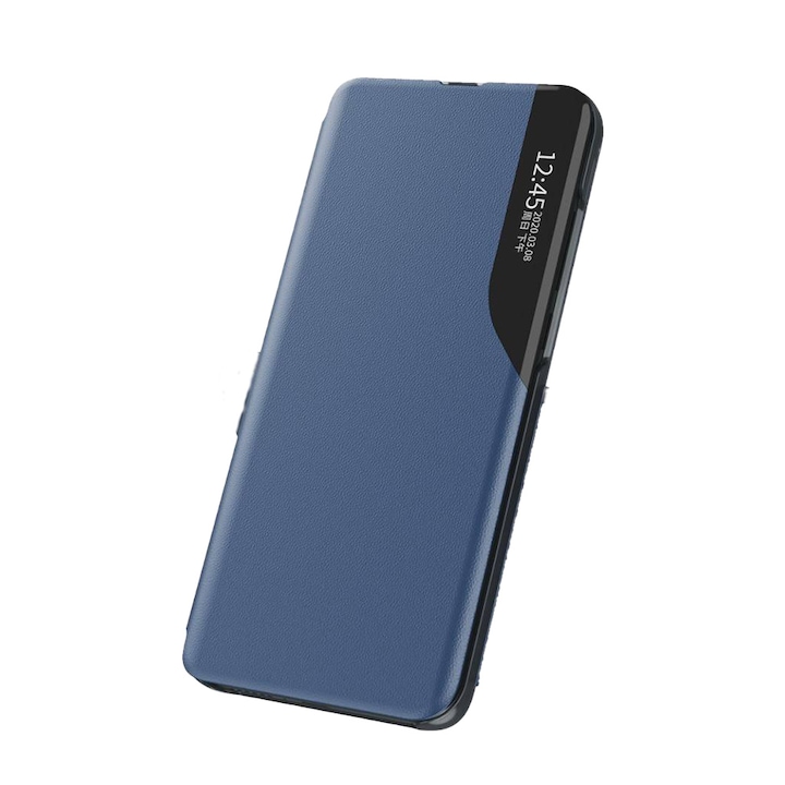 Husa Compatibil cu Telefon, Smart View G-Tech Compatibila cu Samsung Galaxy A13 4G, Piele Ecologica, Stand, Albastru