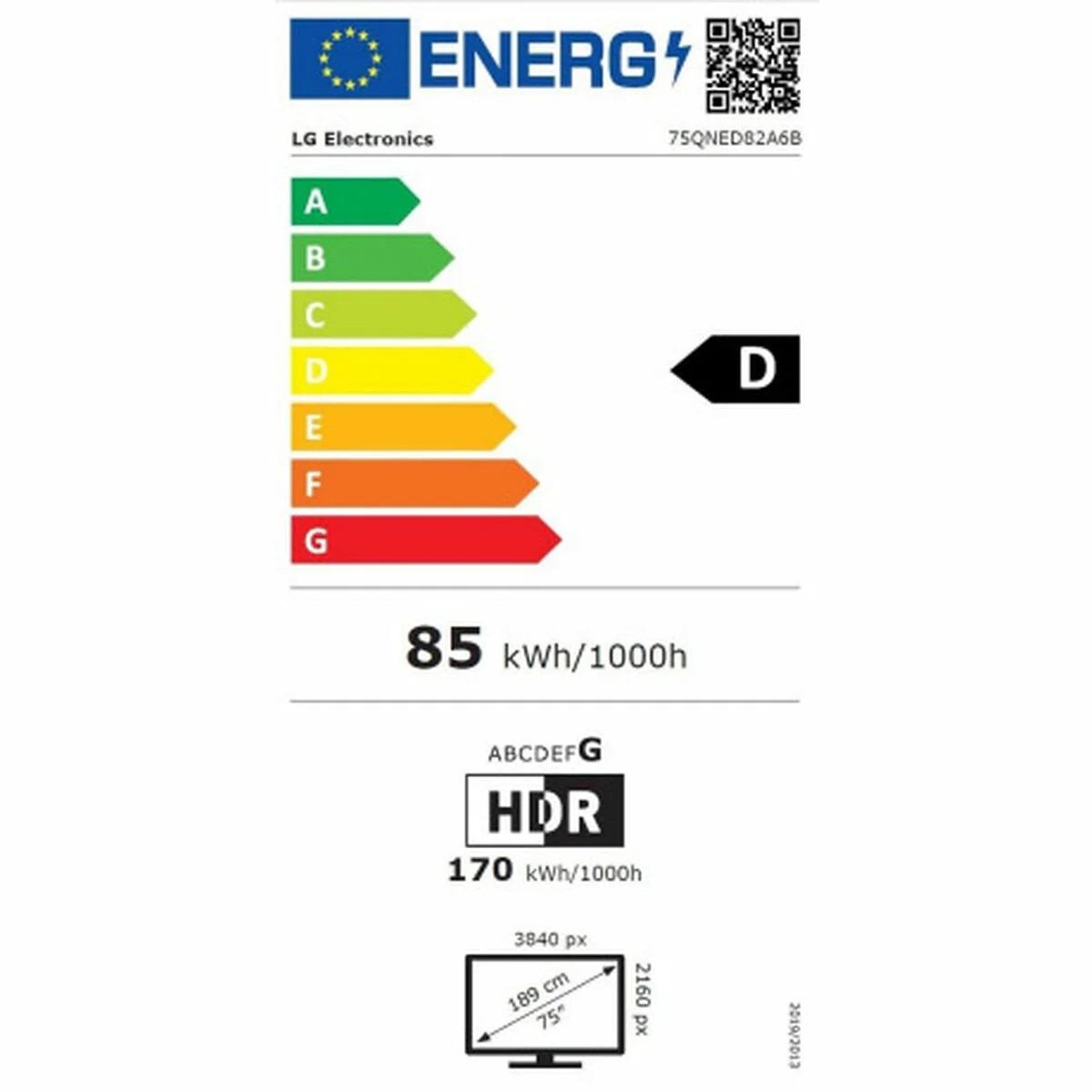 Smart TV LG 75QNED82A6B 75" 4K Ultra HD LED HDR Edge-LED QNED