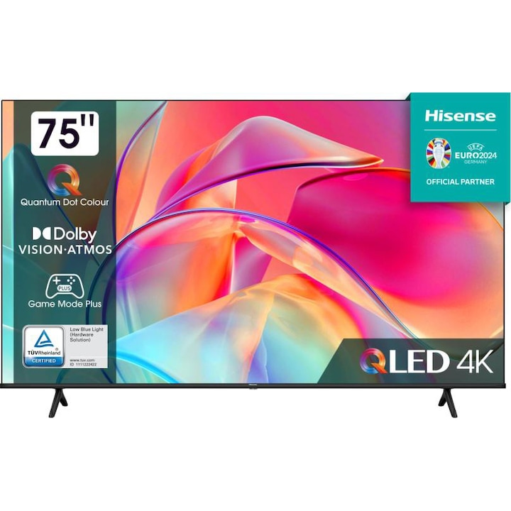 Televizor QLED Smart HISENSE 75E7KQ PRO, Ultra HD 4K, HDR, 189 cm, Clasa G, Gri