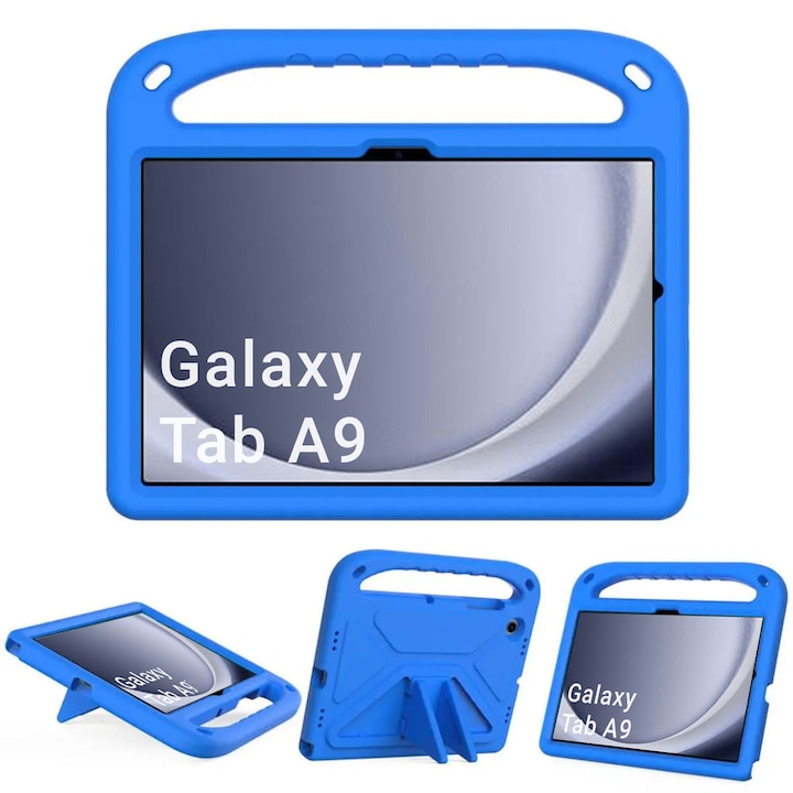 Etui FunColor pentru tableta Samsung Galaxy Tab A9 8.7, albastru, cu suport integrat