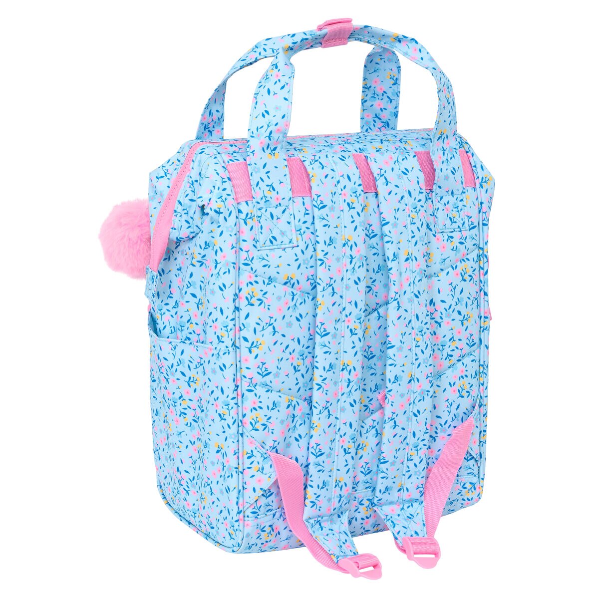 Rucsac laptop Vicky Martin Berrocal, albastru-roz, 27x40x19cm, compartiment pentru notebook pana la 13"