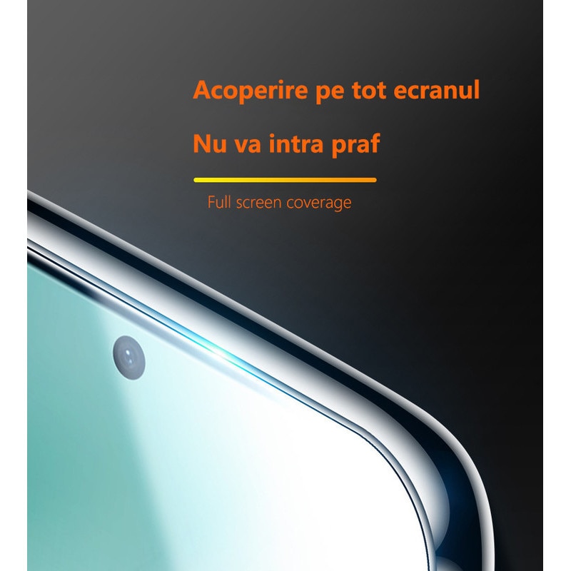 Folii de protectie telefoane, HD, Full Cover, Anti Zgarieturi, Anti Socuri, Anti-amprenta, Nu se va lipi stramb, Pentru Samsung Galaxy A55/Galaxy A35, Vine cu un dispozitiv simplu de instalare pentru o pozitionare precisa