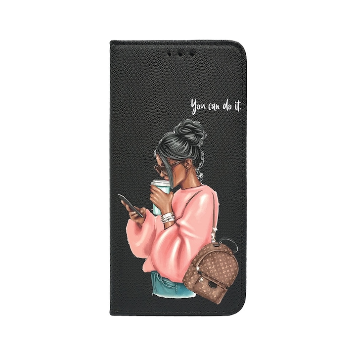 Husa pentru Motorola Edge 50 Fusion, BestCase® Husa Tip Carte, Shopping Girl, Protectie completa ecran si spate, Buzunar card, FLB 962