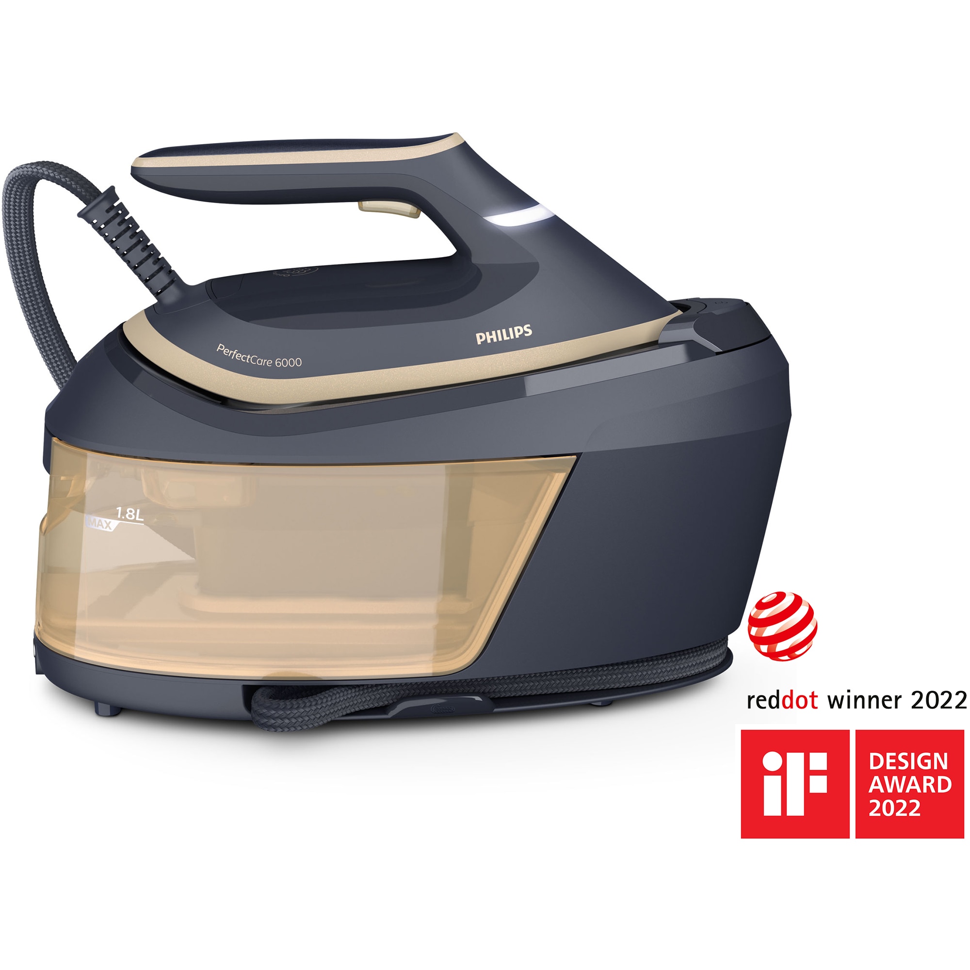 Generator de abur Philips PerfectCare PSG6066/20, 2400W, 600g abur, 1.8L, SteamGlide Advanced