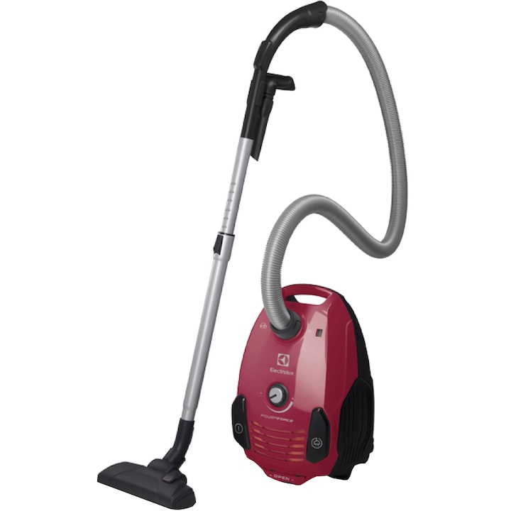Aspirator cu sac Electrolux PowerForce EPF61RR, 800W, 3.5l, Hygiene Filter, Perie DustPro, Rosu