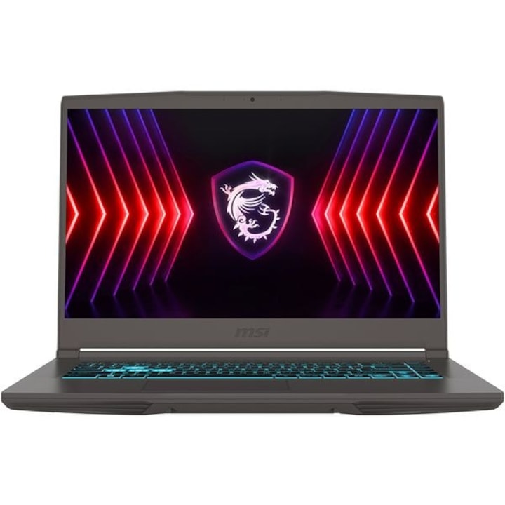 Laptop Gaming MSI Thin 15 B12UC-2036XRO, Intel Core i5-12450H pana la 4.4GHz, 15.6" Full HD, 16GB, SSD 512GB, NVIDIA GeForce RTX 3050 4GB, Free DOS, Negru