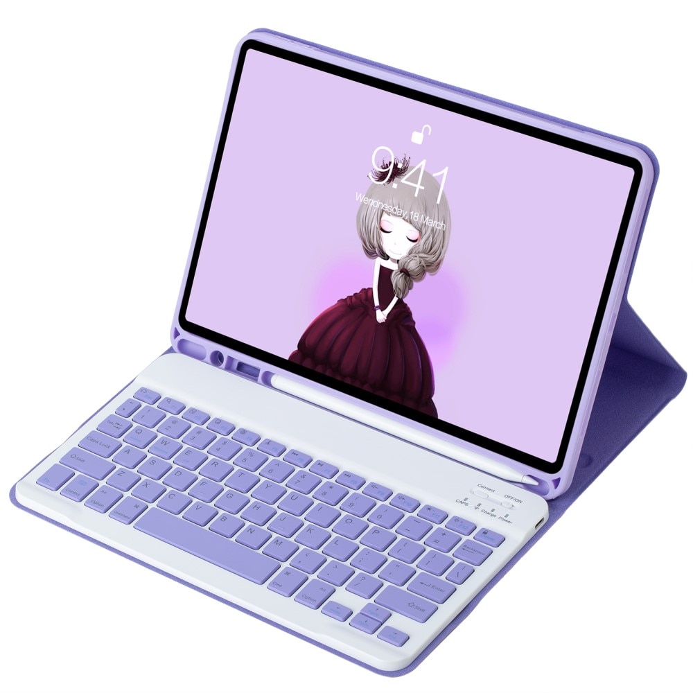 Husa cu tastatura Bluetooth pentru iPad 11 2025 A16 (generatia a 11-a) / iPad 10.9 2022 (generatia a 10-a), violet